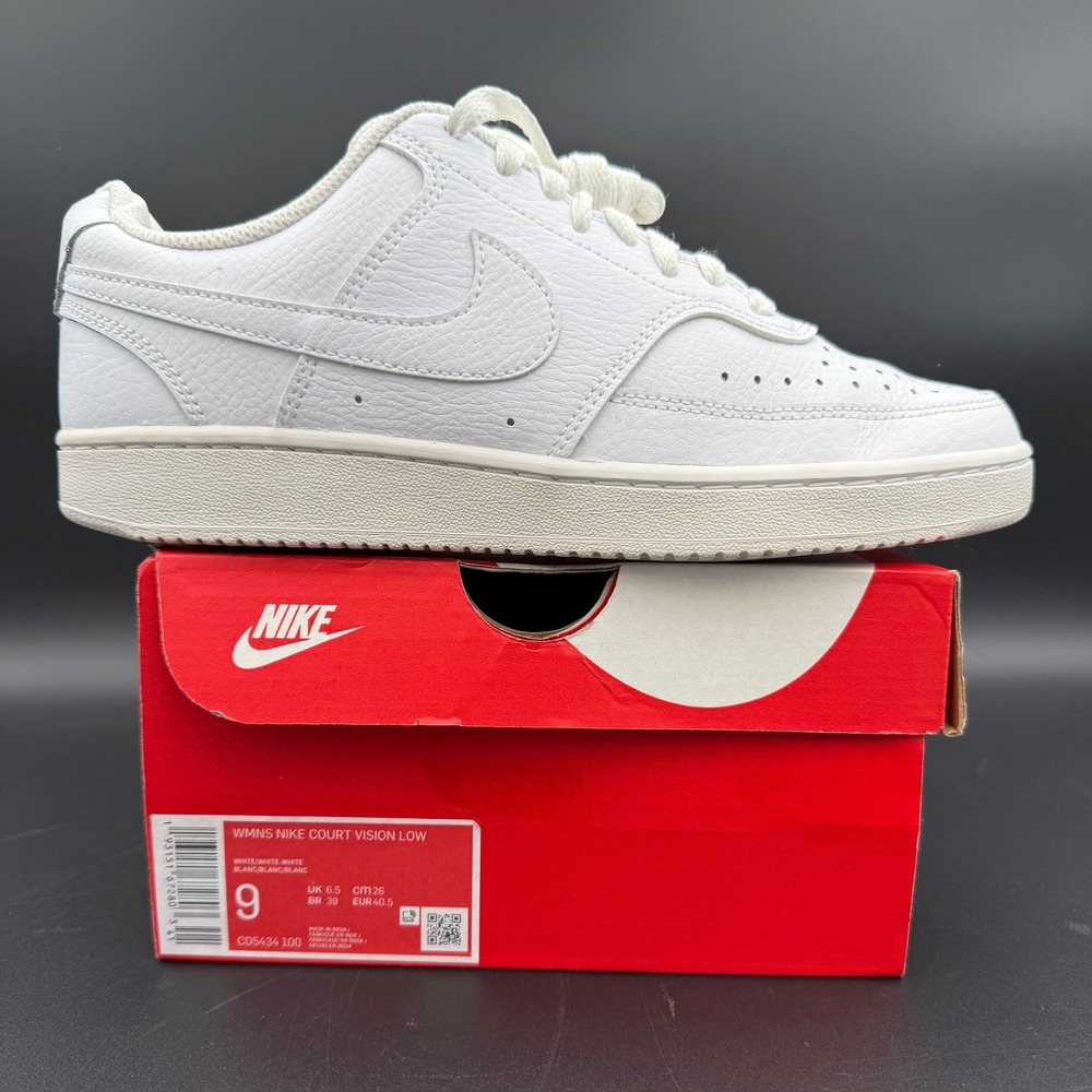 Nike Court‎ Vision Low Womens White Sneakers CD5434-100 Size 9